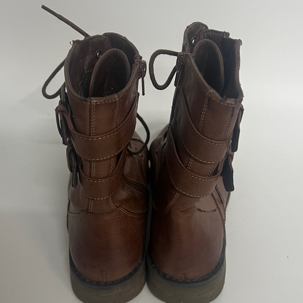 Hot Cakes Brown Moto Combat Boots Women’s Size 8.5 - Picture 8 of 9